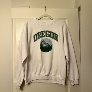 Oregon White and Green Crewneck Sweater